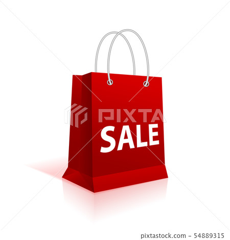 Shopping paper red bag empty, vector illustration - Stock Illustration ...