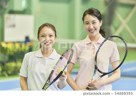 網球學校的女性 網球學校的女性 54889393