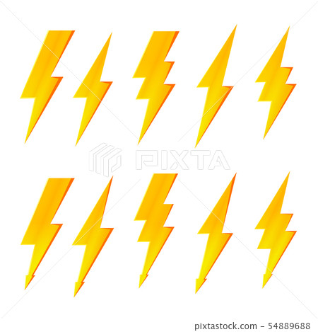 Lightning bolt, thunder flash and electric voltage 54889688