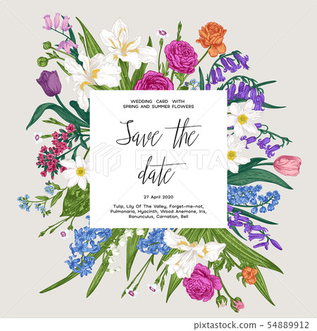 Botanical card. Botanical card. 54889912