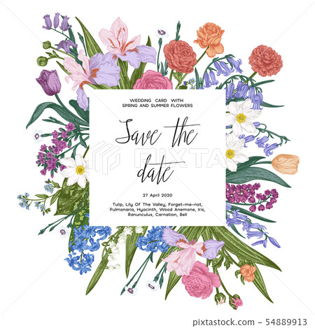 Floral vintage illustration. Floral vintage illustration. 54889913