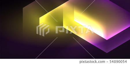 Shiny hexagon neon template. Futuristic digital technology concept. Vector abstract graphic design. Shiny hexagon neon template. Futuristic digital technology concept. Vector abstract graphic design. 54890054