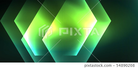 Shiny hexagon neon template. Futuristic digital technology concept. Vector abstract graphic design. Shiny hexagon neon template. Futuristic digital technology concept. Vector abstract graphic design. 54890208