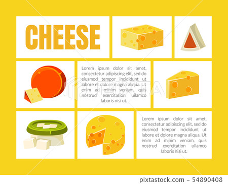 Cheese Banner Template with Place for Text, Natural Dairy Products Description, Advertising Cheese Banner Template with Place for Text, Natural Dairy Products Description, Advertising 54890408