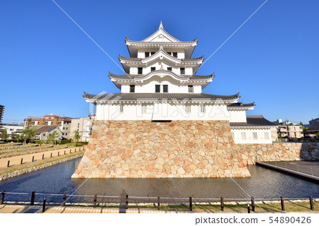 平遙城堡在145年來第一次重建heisei最後kaijo尼崎城堡公園尼崎市尼崎市 照片素材 圖片 圖庫