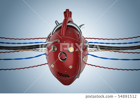 robotic heart with wires robotic heart with wires 54891512