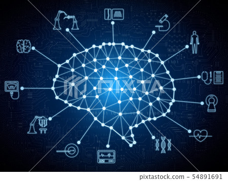 AI brain with medical technology AI brain with medical technology 54891691