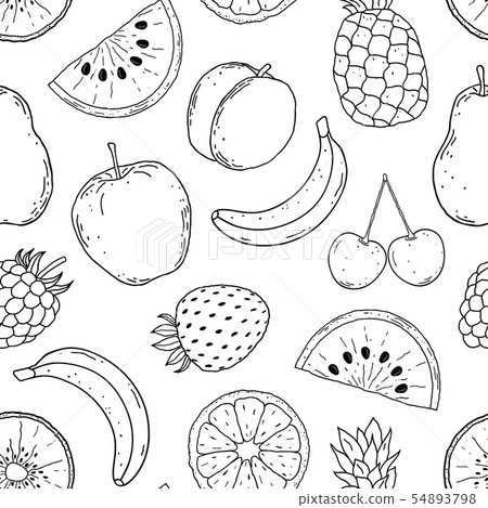 pattern with hand drawn fruits pattern with hand drawn fruits 54893798