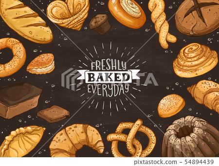 Fresh Bread Poster Vector Ilustration 54894439