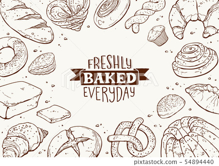 Fresh Bread Poster Vector Ilustration 54894440