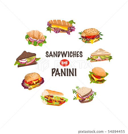 sandwiches and panini vector  illustration 54894455