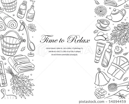 Sauna sketches poster vector illustration 54894459