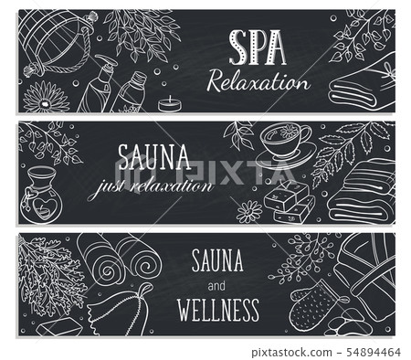 Sauna sketches poster vector illustration Sauna sketches poster vector illustration 54894464
