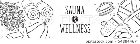 Sauna sketches poster vector illustration Sauna sketches poster vector illustration 54894467