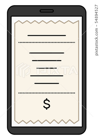 Digital bill in the smartphone screen Digital bill in the smartphone screen 54894527