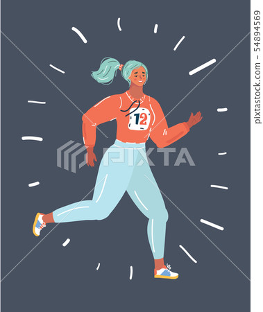 Attractive sportswoman running. 54894569
