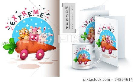 Tiger, pig, rabbit - mockup for your idea Tiger, pig, rabbit - mockup for your idea 54894614