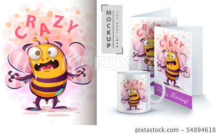 Cute fly bee - mockup for your idea 54894618