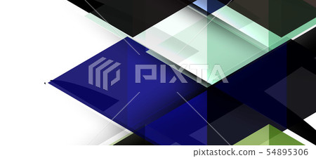 Colorful repeating triangles modern geometric in contemporary style on white background. Abstract 54895306