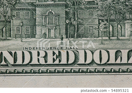 Texture of dollar bills. One hundred dollars. Close-up, macro. Texture of dollar bills. One hundred dollars. Close-up, macro. 54895321