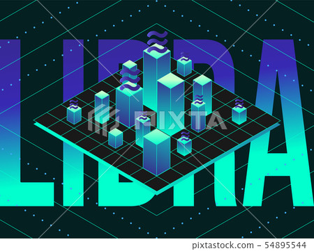 Libra new cryptocurrency template design  54895544