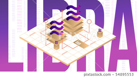 Libra new cryptocurrency template design  54895553
