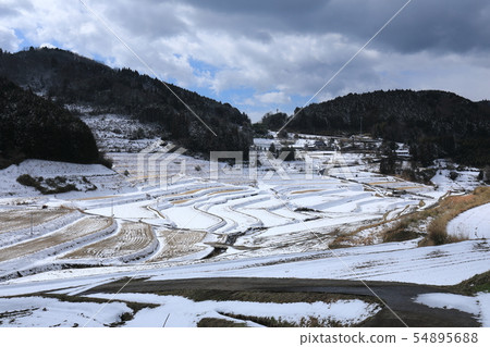 Okayama Prefecture Otsuki Kazu Nishi Tanada Snow scenery Okayama Prefecture Otsuki Kazu Nishi Tanada Snow scenery 54895688
