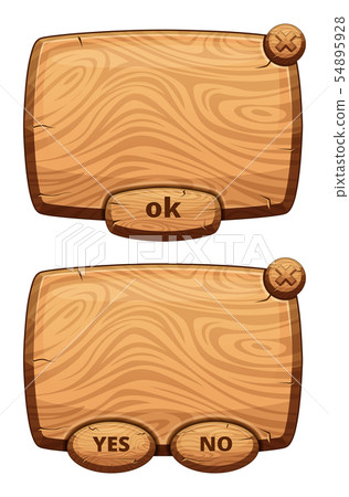 Different wooden panels for game. Cartoon vector illustrations set Different wooden panels for game. Cartoon vector illustrations set 54895928