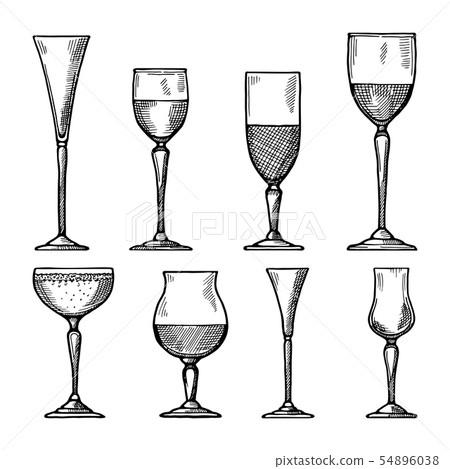 antique wine glass vector