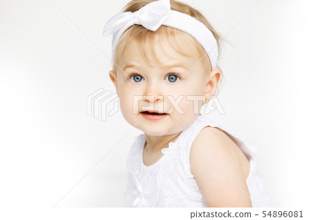 beautiful little girl all in white clothes beautiful little girl all in white clothes 54896081