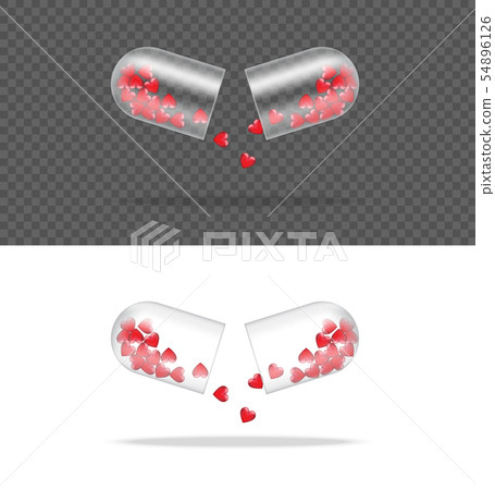 Mock up Realistic Transparent Pill Medicine 54896126