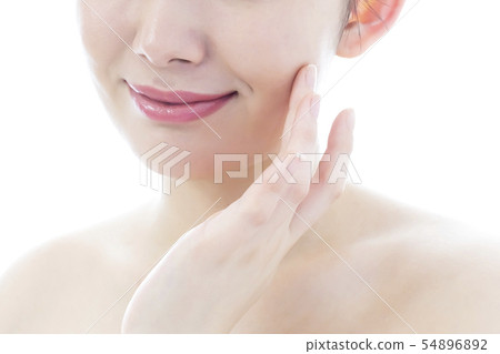 部分剪切年輕婦女的化妝圖像 部分剪切年輕婦女的化妝圖像 54896892