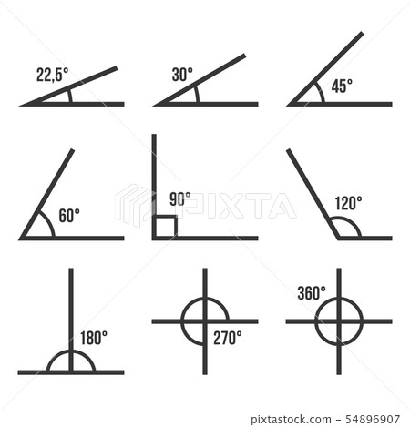 Angles Icons Set on White Background. Vector Angles Icons Set on White Background. Vector 54896907