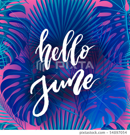 Hello June brush lettering. - Stock Illustration [54897054] - PIXTA