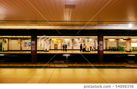Narita Airport Keisei station platform with Narita Airport Keisei station platform with 54898356