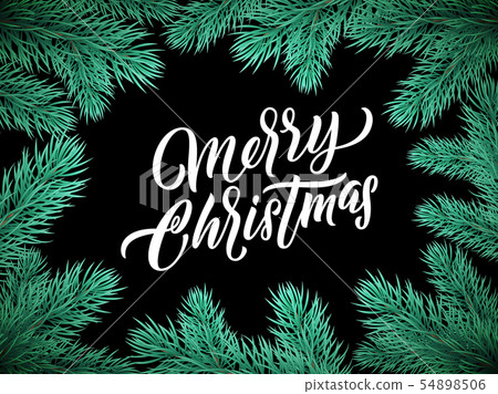 Christmas card lettering on black background with - Stock Illustration ...