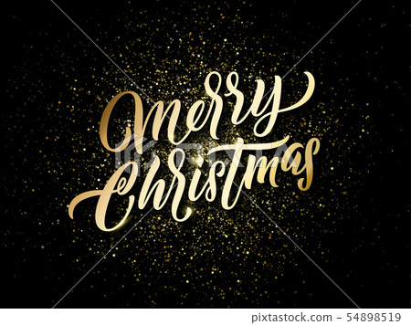 Merry Christmas golden light sparkles and gold Merry Christmas golden light sparkles and gold 54898519