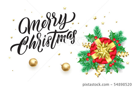 Merry Christmas golden calligraphy lettering and Merry Christmas golden calligraphy lettering and 54898520