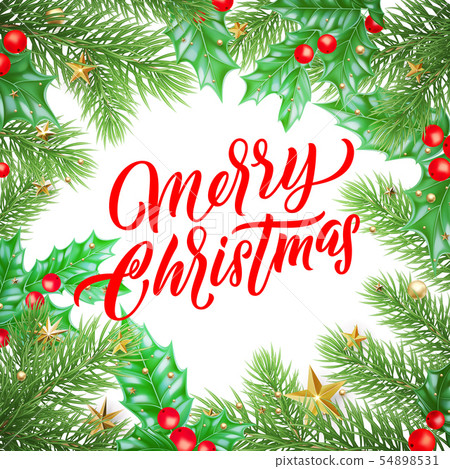 Merry Christmas calligraphy lettering and Xmas Merry Christmas calligraphy lettering and Xmas 54898531