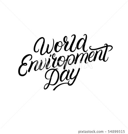 World Environment Day Hand Written Lettering Stock Illustration