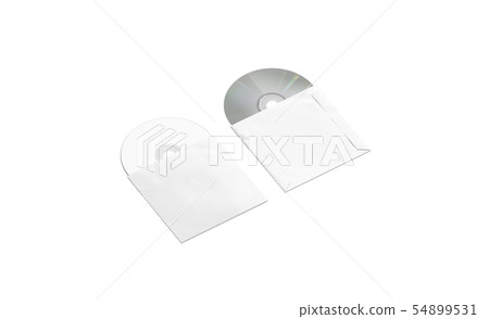 Blank white compact disks in paper packs mock up 54899531