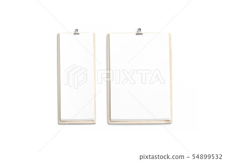 Blank white cafe menu, wooden board mock up, 4 54899532