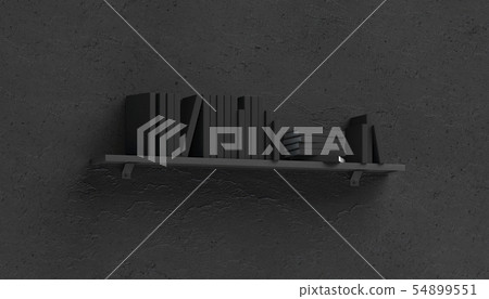Blank white stack of books mockups on shelf Blank white stack of books mockups on shelf 54899551