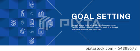 Smart Goals or Goal Setting Icon Set and Web 54899578