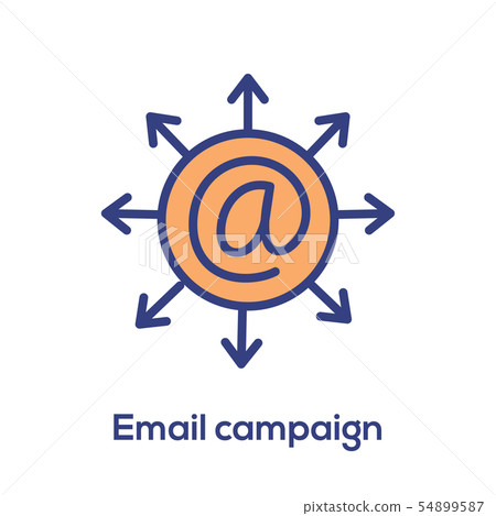 Email marketing campaigns icon with envelope sent Email marketing campaigns icon with envelope sent 54899587