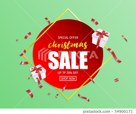 Christmas Sale Promotion Banner Background With Stock