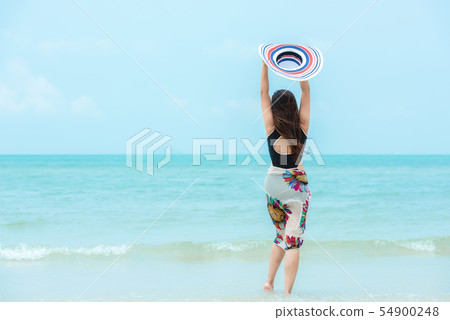 Summer Holiday. Lifestyle woman chill holding big Summer Holiday. Lifestyle woman chill holding big 54900248