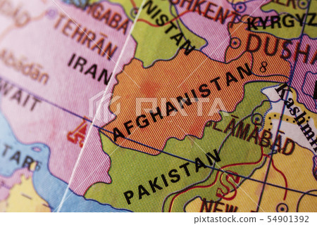 Selective focus to the country of Afghanistan Selective focus to the country of Afghanistan 54901392