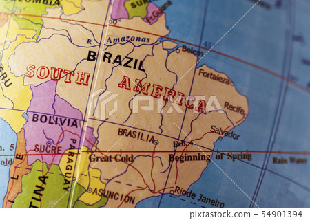 Close up detail of the countries in South America Close up detail of the countries in South America 54901394