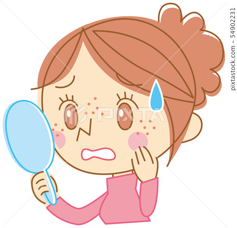 女性患有痤瘡 54902231